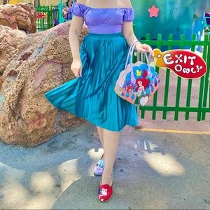 Pleated Teal MIDI skirt